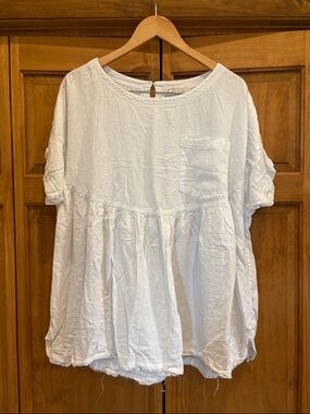 We The Free White Peasant Tunic with Pocket